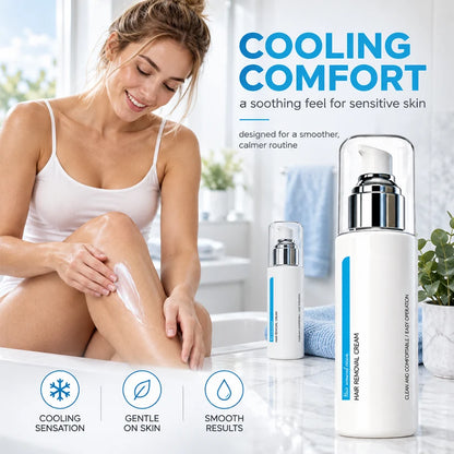 Ice-Cooling Hair Removal Cream – instantly soothes sensitive skin. ✨✨✨